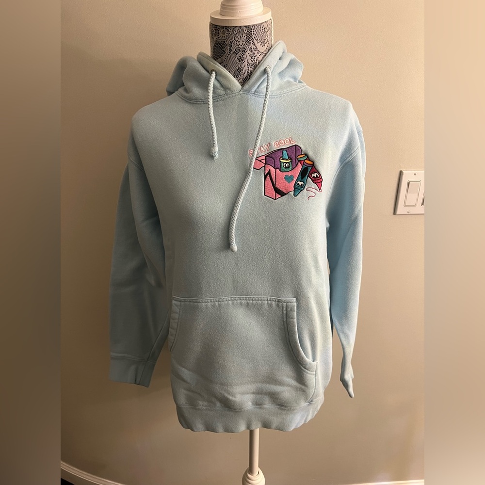 Stay Cool NYC Light Blue Embroidered Hoodie (Size S)